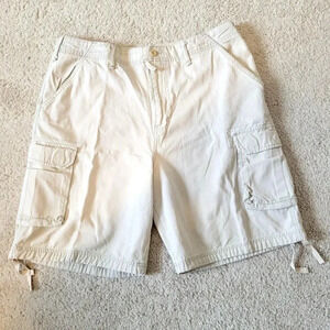 Beverly Hills Polo Club Cargo Shorts 38 Men's Khaki 100% Cotton 9 1/2" Inseam